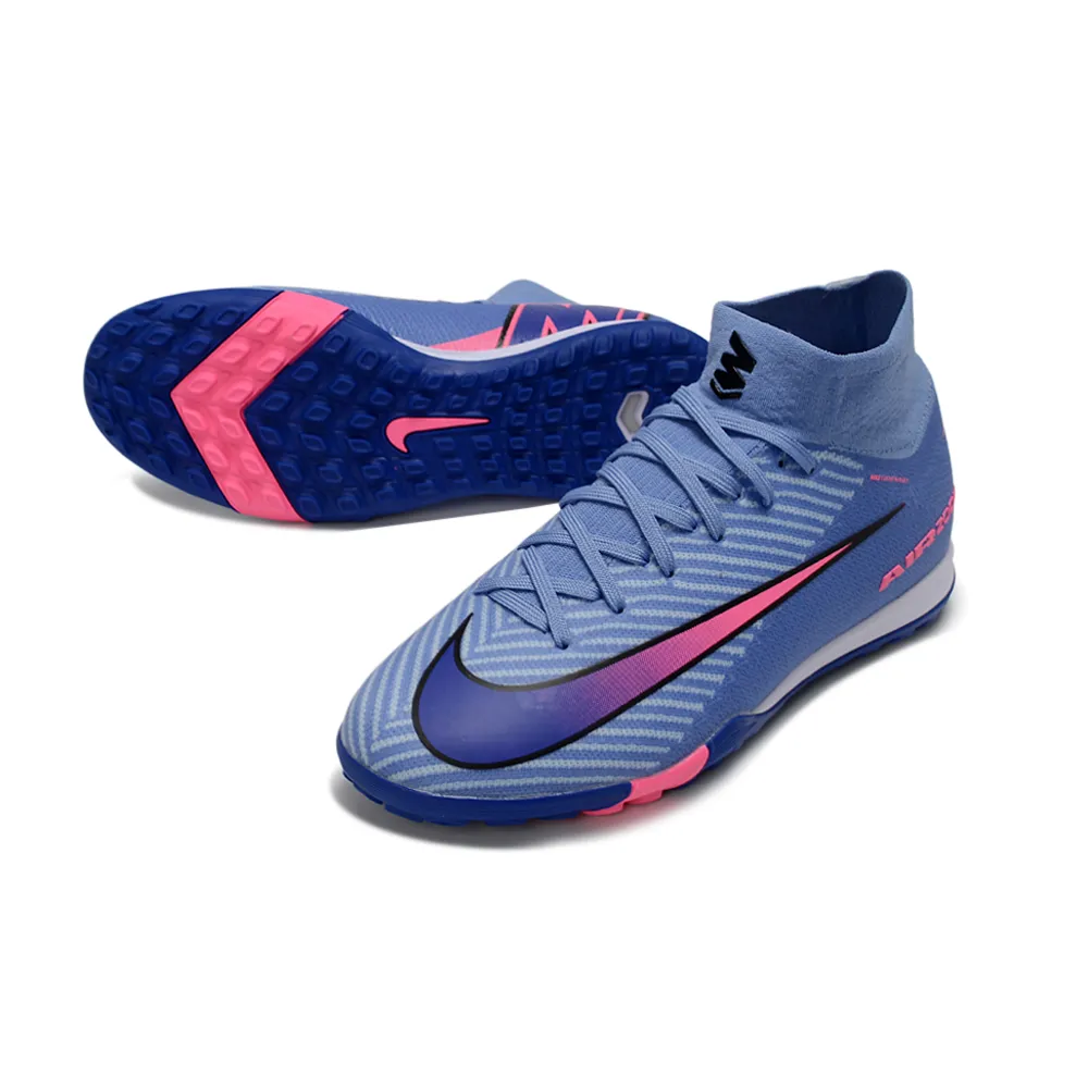 Chuteira Society Nike Air Zoom Mercurial Superfly 10 Elite TF Azul e Rosa