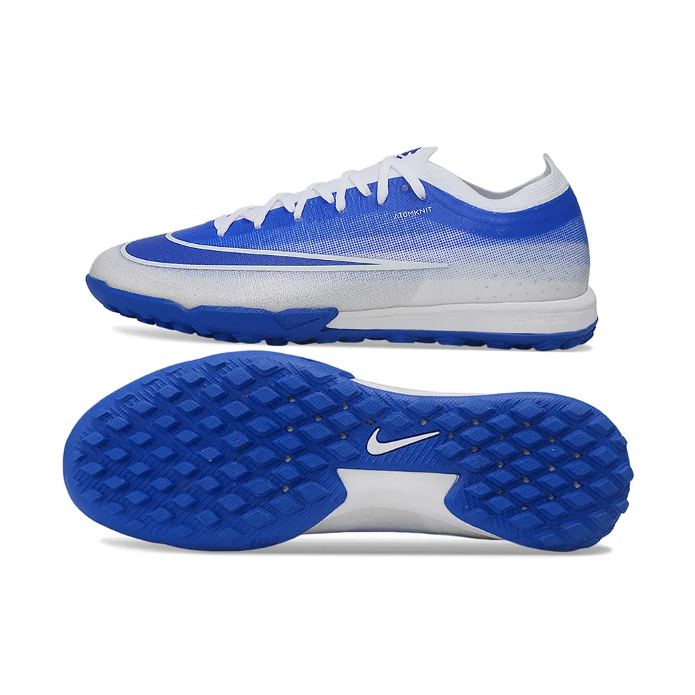 Chuteira Society Nike Mercurial Vapor 17 Elite TF Azul e Branco