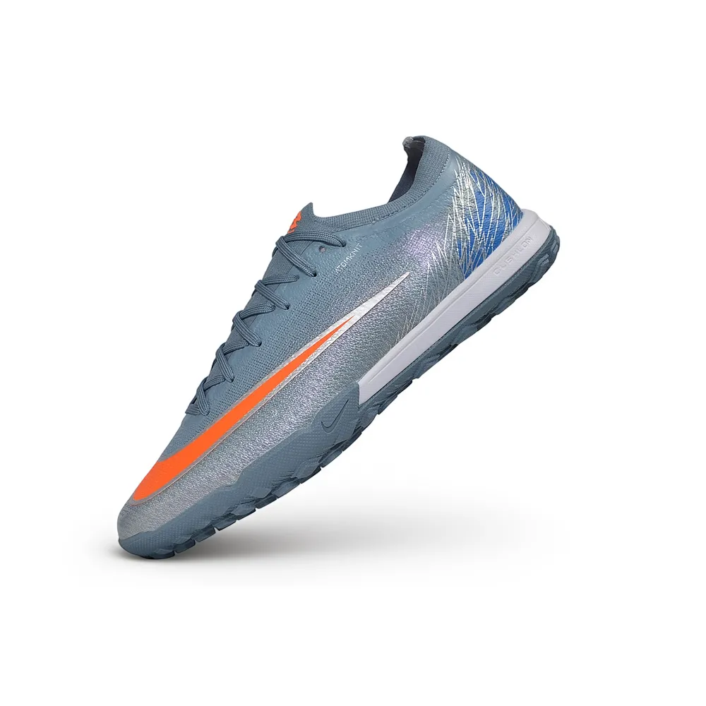 Chuteira Society Nike Mercurial Vapor 17 Elite TF Cinza e Laranja