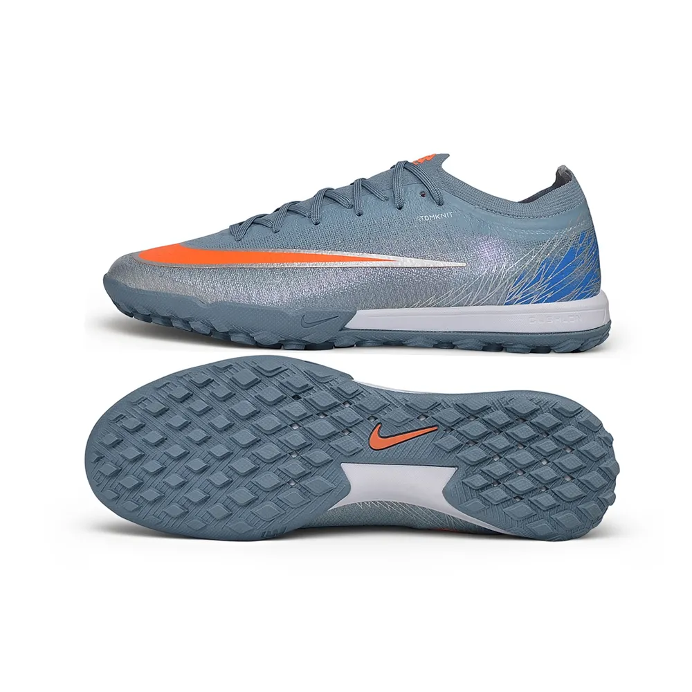 Chuteira Society Nike Mercurial Vapor 17 Elite TF Cinza e Laranja