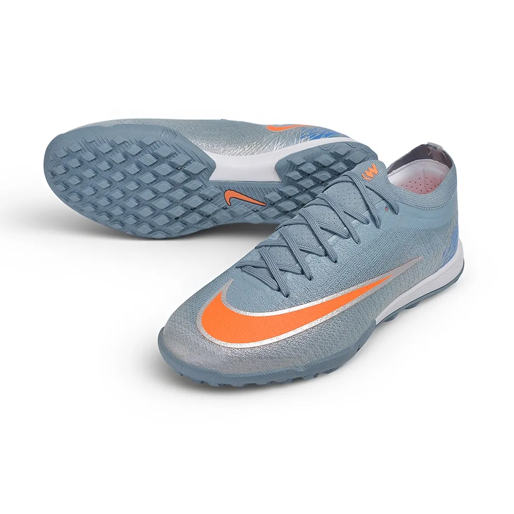 Chuteira Society Nike Mercurial Vapor 17 Elite TF Cinza e Laranja