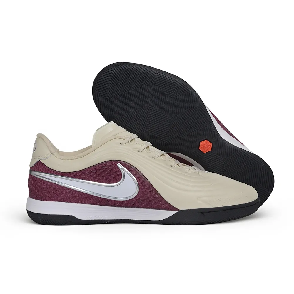 Chuteira Futsal Nike Tiempo React Gato IC Branco e Vermelho