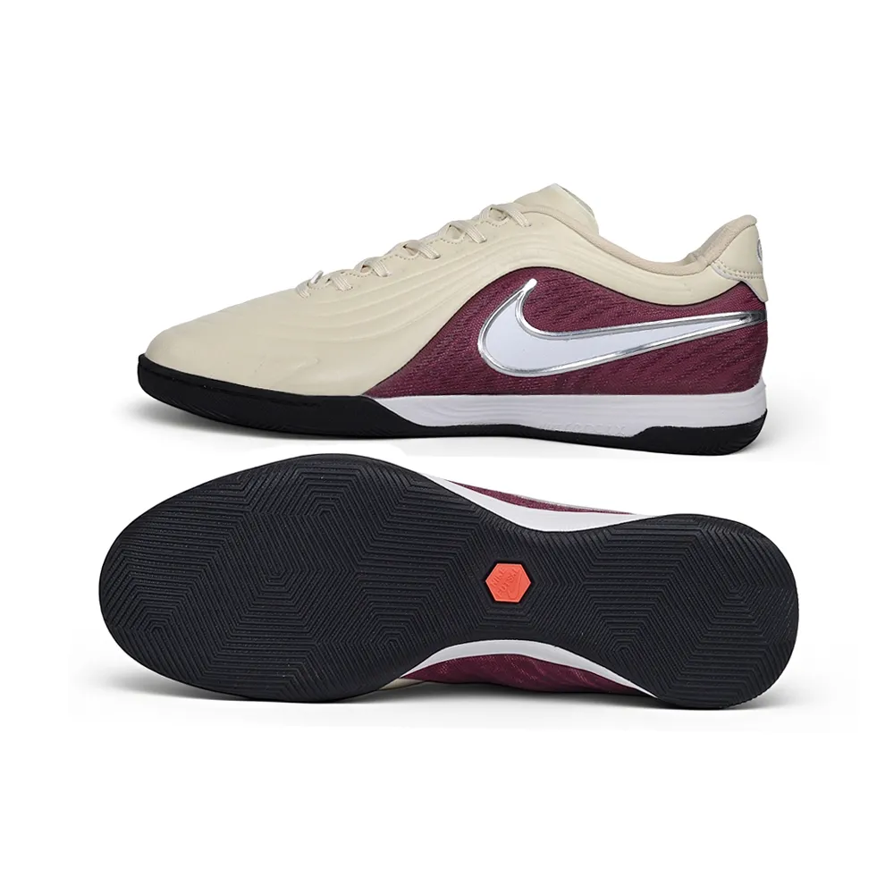 Chuteira Futsal Nike Tiempo React Gato IC Branco e Vermelho