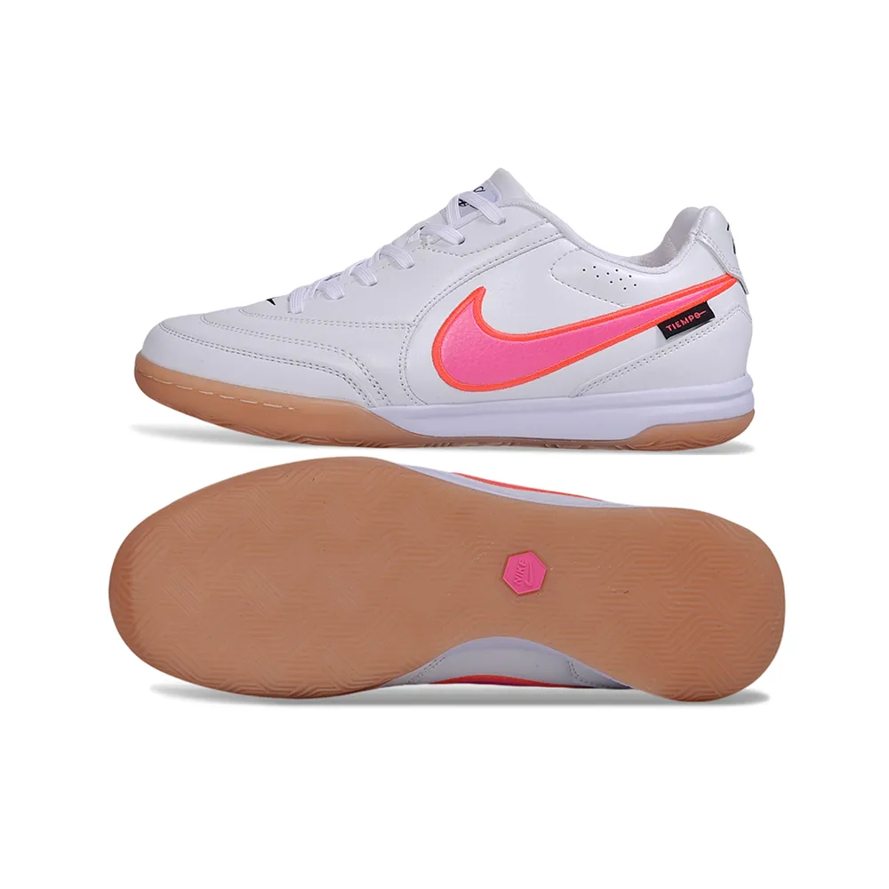 Chuteira Futsal Nike Tiempo Street Gato IC Branco e Rosa
