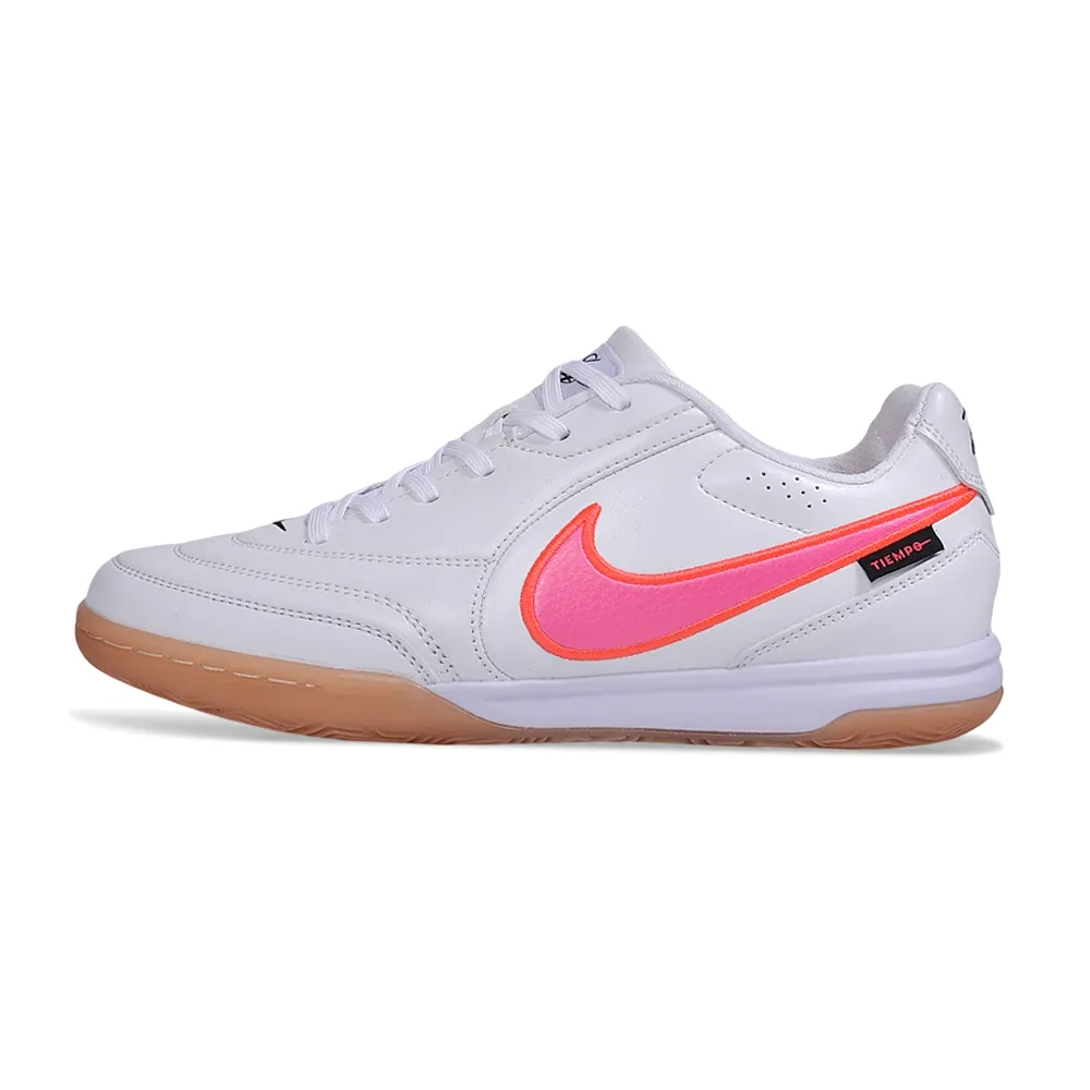 Chuteira Futsal Nike Tiempo Street Gato IC Branco e Rosa