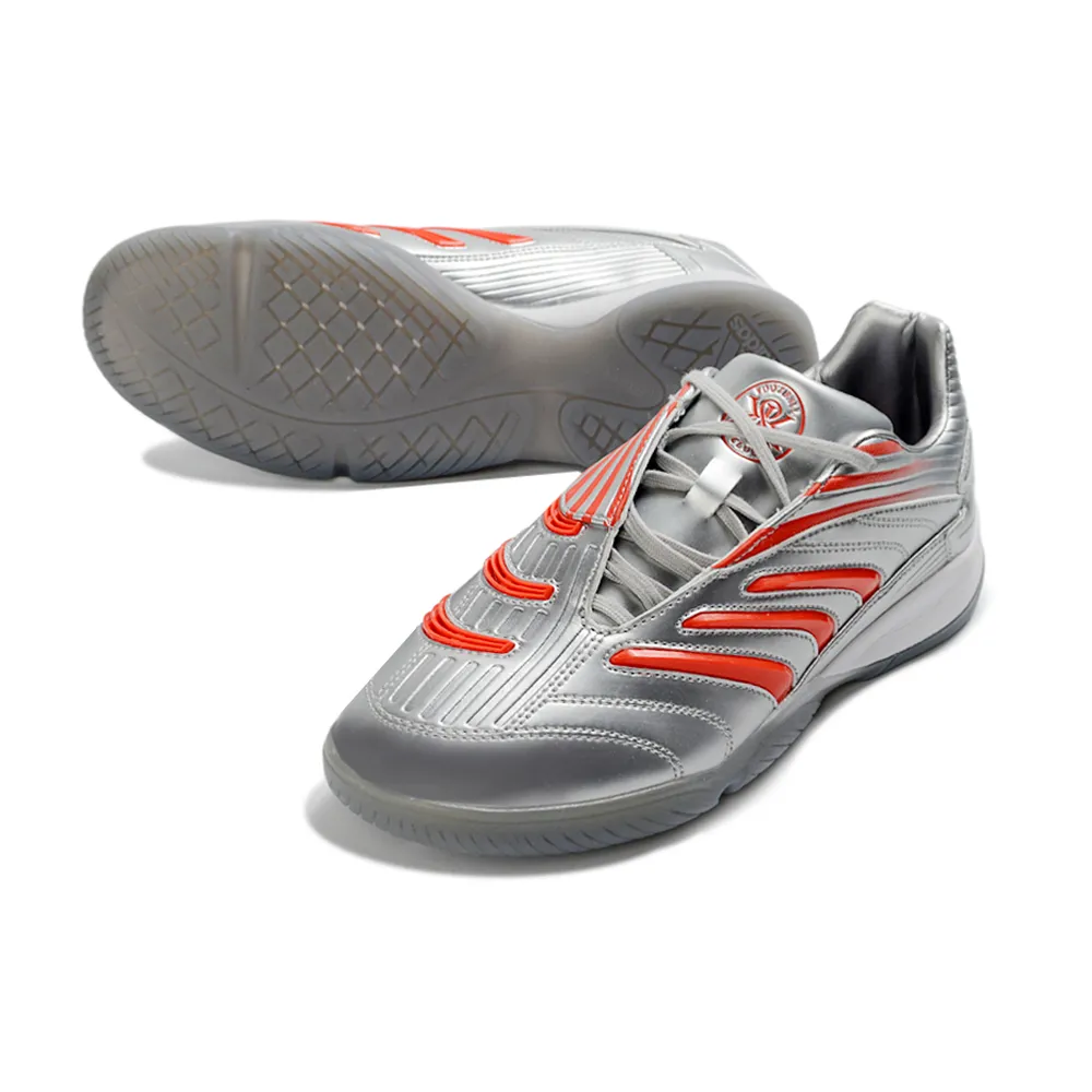 Chuteira Futsal Adidas Predator Precision IC Prata e Vermelho