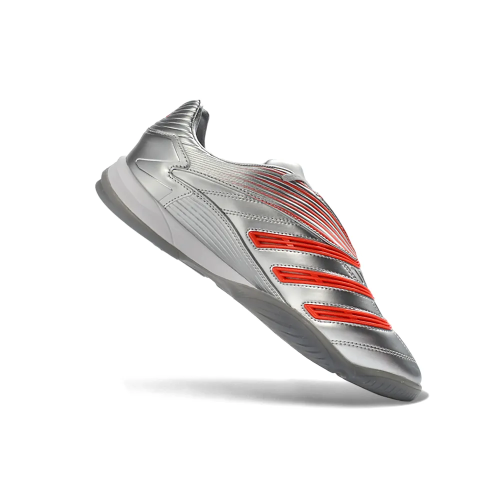 Chuteira Futsal Adidas Predator Precision IC Prata e Vermelho