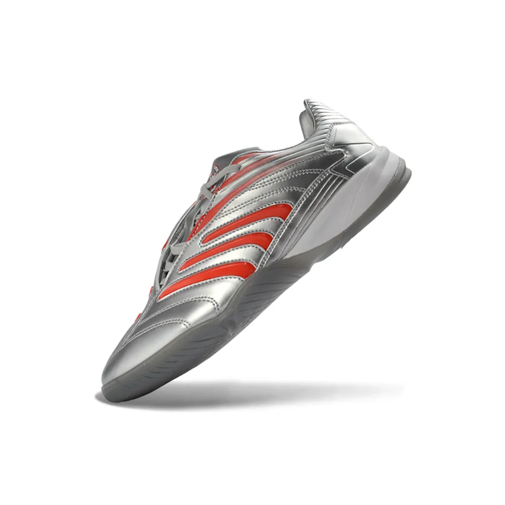 Chuteira Futsal Adidas Predator Precision IC Prata e Vermelho