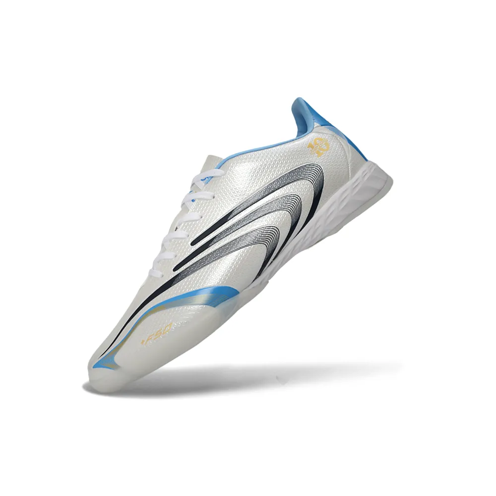 Chuteira Futsal Adidas F50 Spider IC Branco, Azul e Preto - Messi
