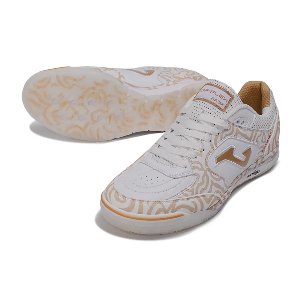 Chuteira Futsal Joma Regate Rebound IC Branco e Dourado
