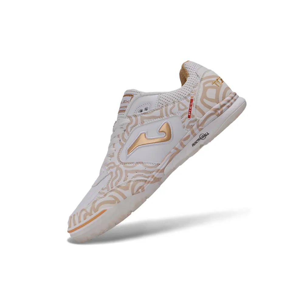 Chuteira Futsal Joma Regate Rebound IC Branco e Dourado