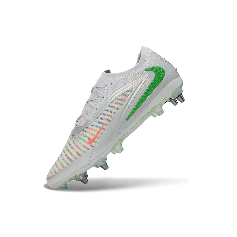 Chuteira Campo Nike Phantom GX 6 Elite Trava Mista Branco e Verde