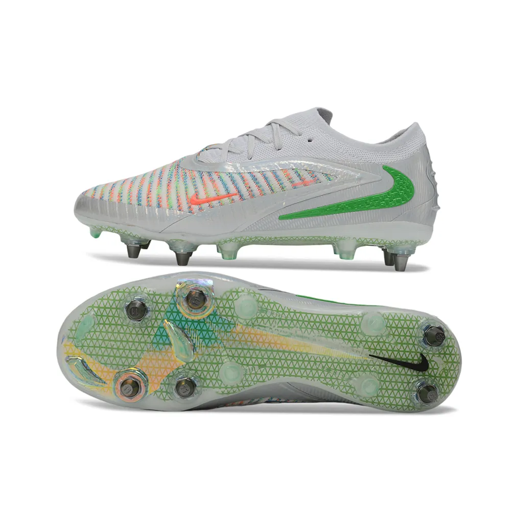 Chuteira Campo Nike Phantom GX 6 Elite Trava Mista Branco e Verde