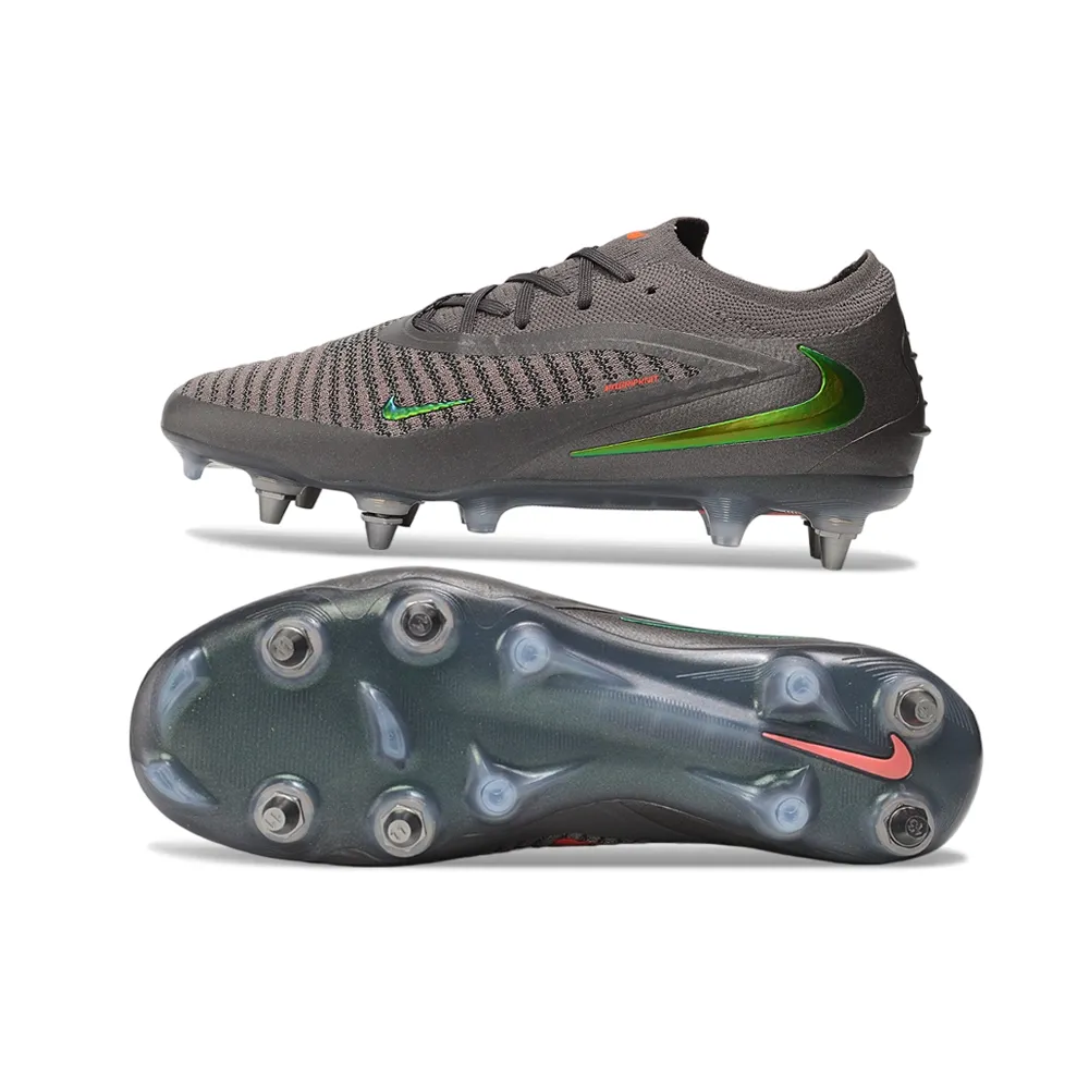 Chuteira Campo Nike Phantom GX 6 Elite Trava Mista Cinza e Verde