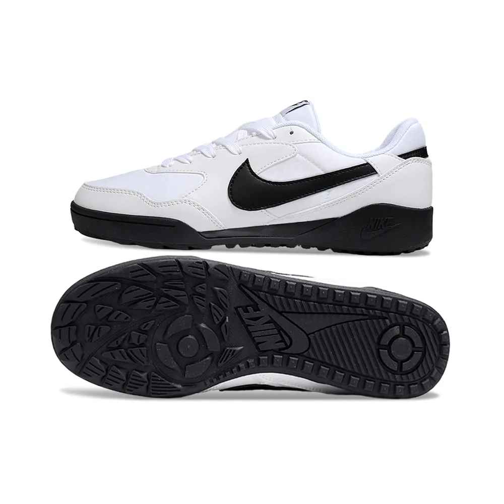 Chuteira Society Nike Terra Manta TF Branco e Preto