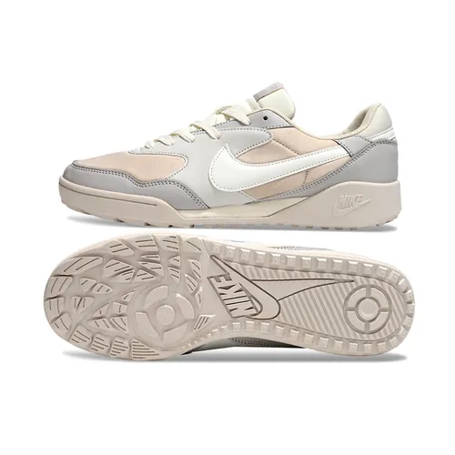 Chuteira Society Nike Terra Manta TF Bege e Branco