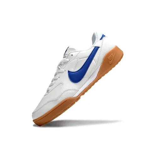 Chuteira Society Nike Terra Manta TF Branco e Azul