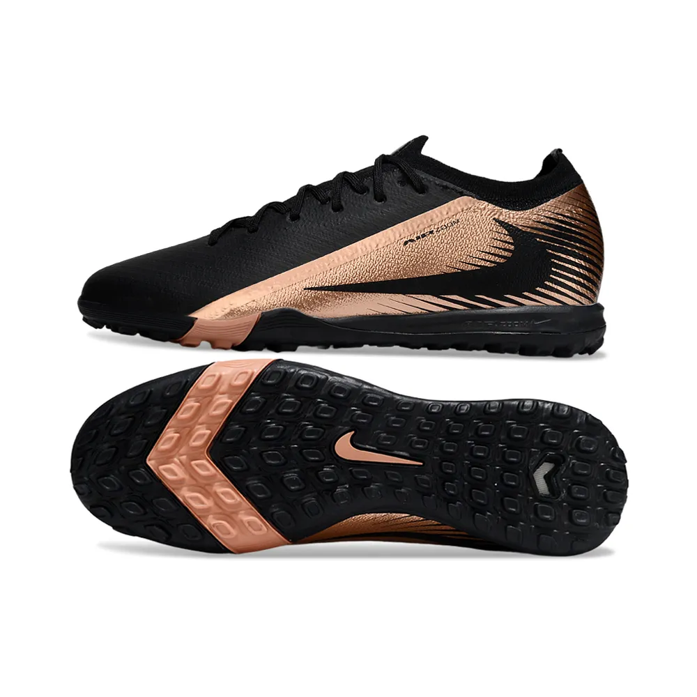 Chuteira Society Nike Air Zoom Mercurial Vapor 16 Elite TF Preto e Dourado