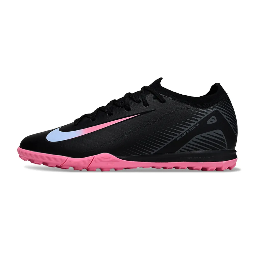 Chuteira Society Nike Air Zoom Mercurial Vapor 16 Elite TF Preto e Rosa