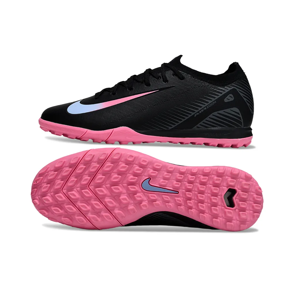 Chuteira Society Nike Air Zoom Mercurial Vapor 16 Elite TF Preto e Rosa