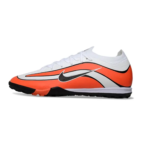 Chuteira Society Nike Air Zoom Mercurial Vapor 16 Elite TF Branco e Laranja