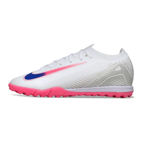 Chuteira Society Nike Air Zoom Mercurial Vapor 16 Elite TF Branco, Rosa e Azul