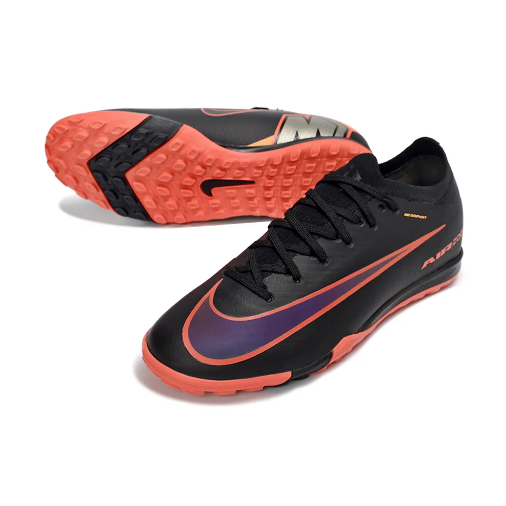 Chuteira Society Nike Air Zoom Mercurial Vapor 16 Elite TF Preto e Laranja