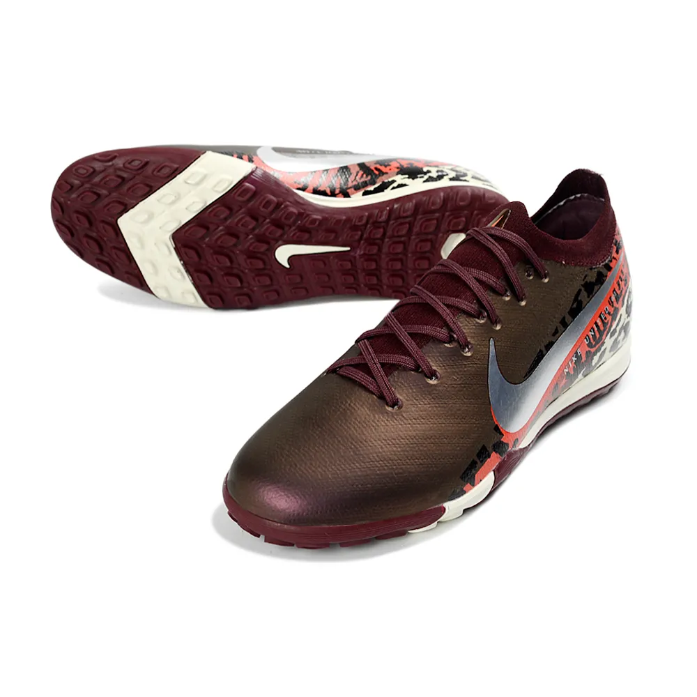 Chuteira Society Nike Air Zoom Mercurial Vapor 16 Elite TF Marrom e Bege