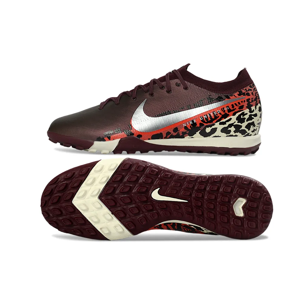 Chuteira Society Nike Air Zoom Mercurial Vapor 16 Elite TF Marrom e Bege