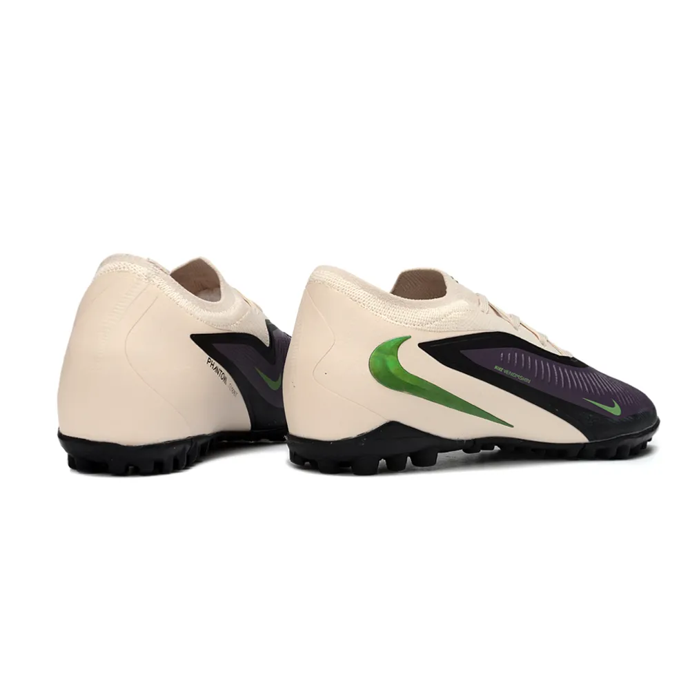 Chuteira Society Nike Phantom ReactX 6 Pro TF Preto, Bege e Verde