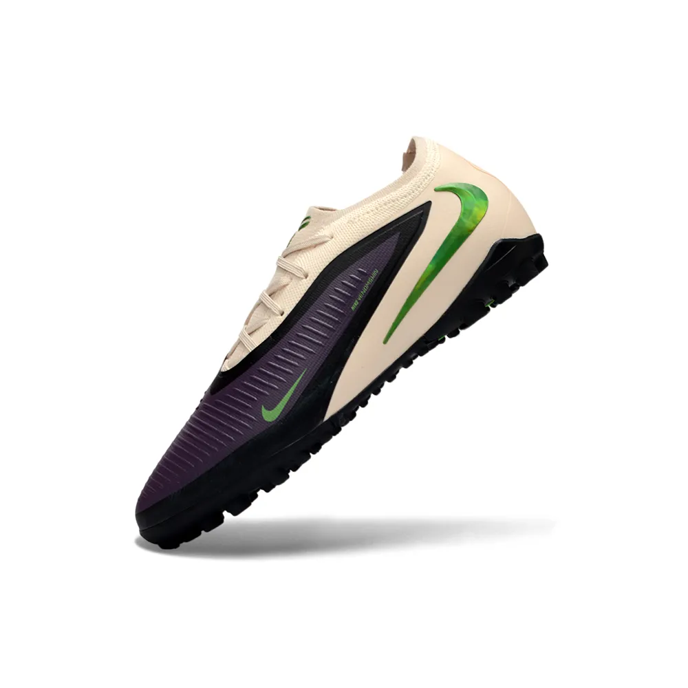 Chuteira Society Nike Phantom ReactX 6 Pro TF Preto, Bege e Verde