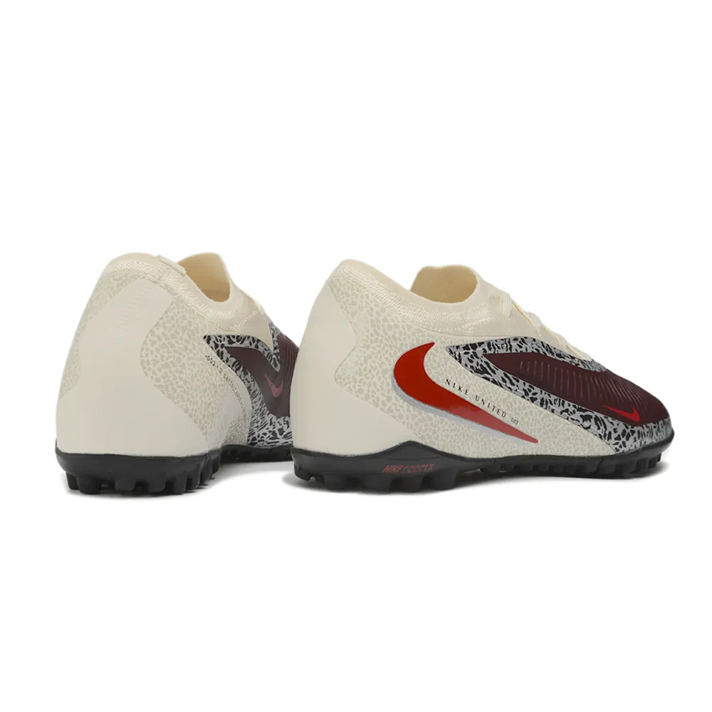 Chuteira Society Nike Phantom ReactX 6 Pro TF Bege e Vermelho