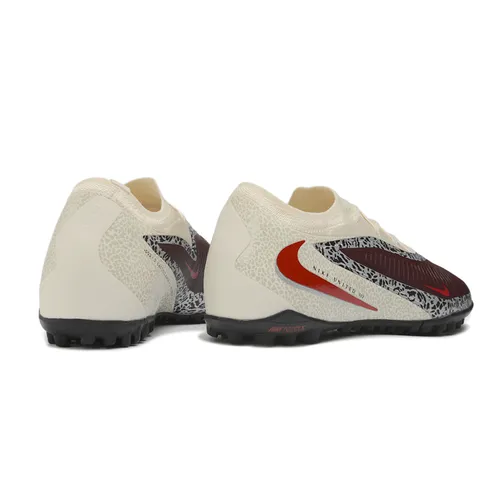 Chuteira Society Nike Phantom ReactX 6 Pro TF Bege e Vermelho
