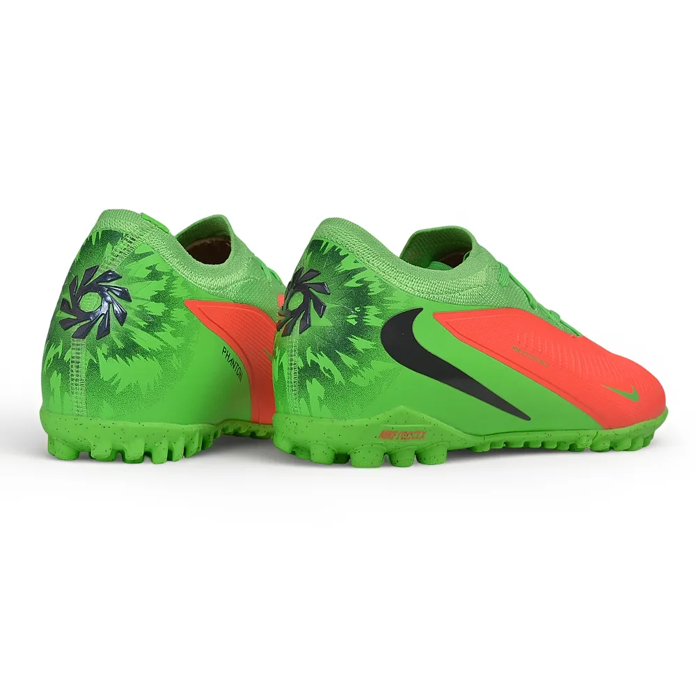 Chuteira Society Nike Phantom ReactX 6 Pro TF Verde e Laranja