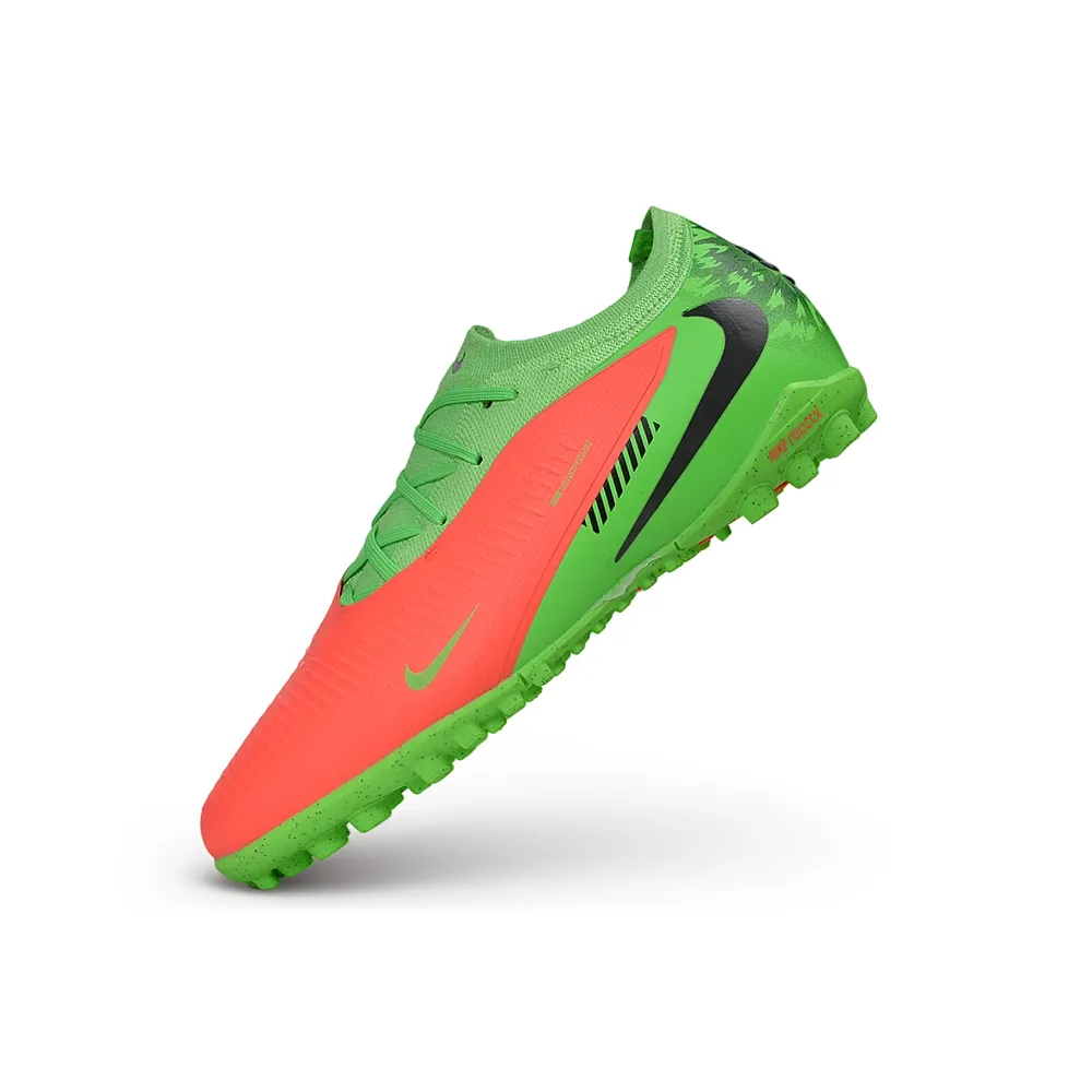 Chuteira Society Nike Phantom ReactX 6 Pro TF Verde e Laranja