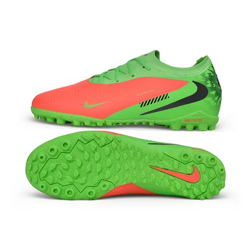 Chuteira Society Nike Phantom ReactX 6 Pro TF Verde e Laranja
