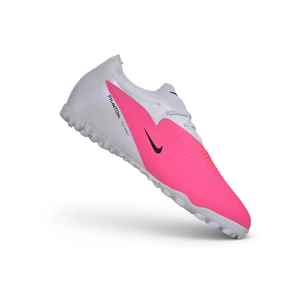Chuteira Society Nike Phantom ReactX 6 Pro TF Branco e Rosa