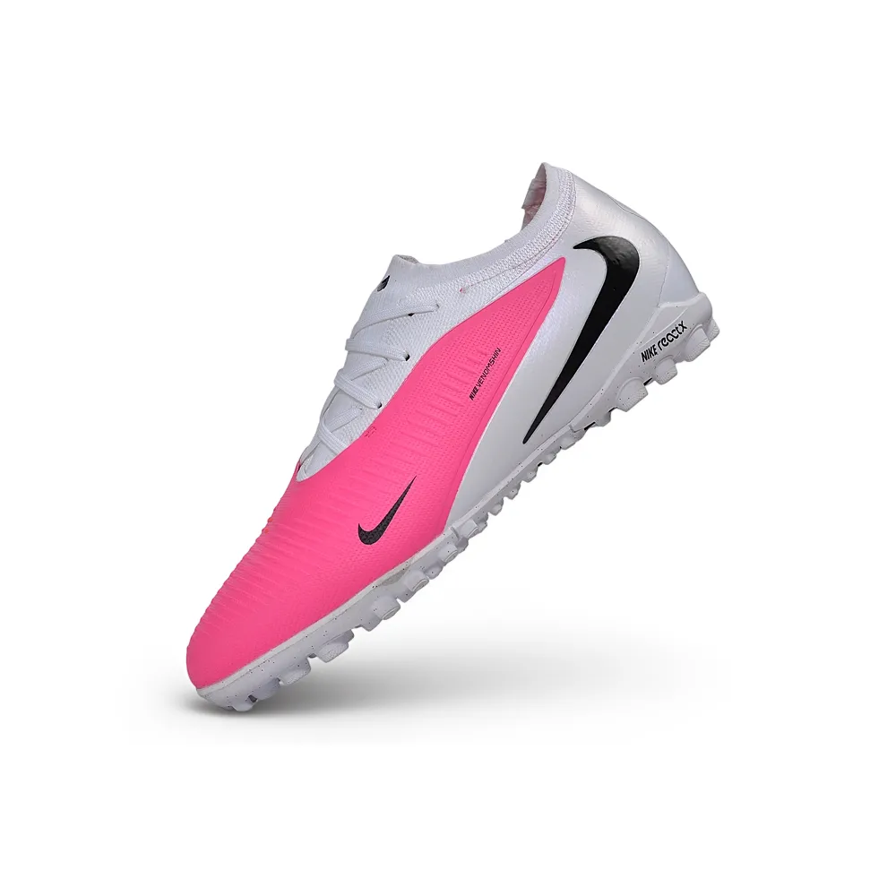 Chuteira Society Nike Phantom ReactX 6 Pro TF Branco e Rosa