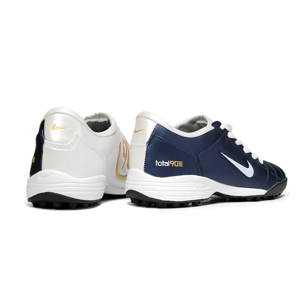 Chuteira Society Nike Total 90 TF Azul e Branco