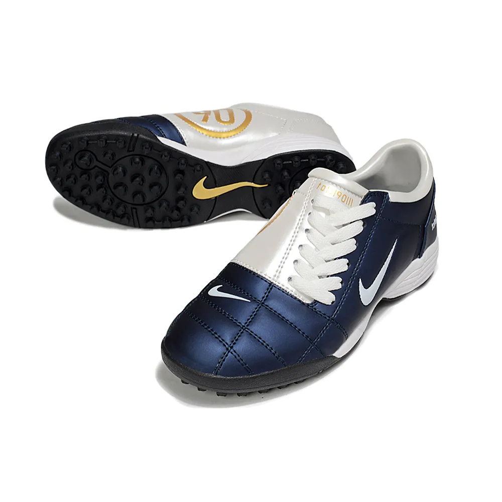 Chuteira Society Nike Total 90 TF Azul e Branco