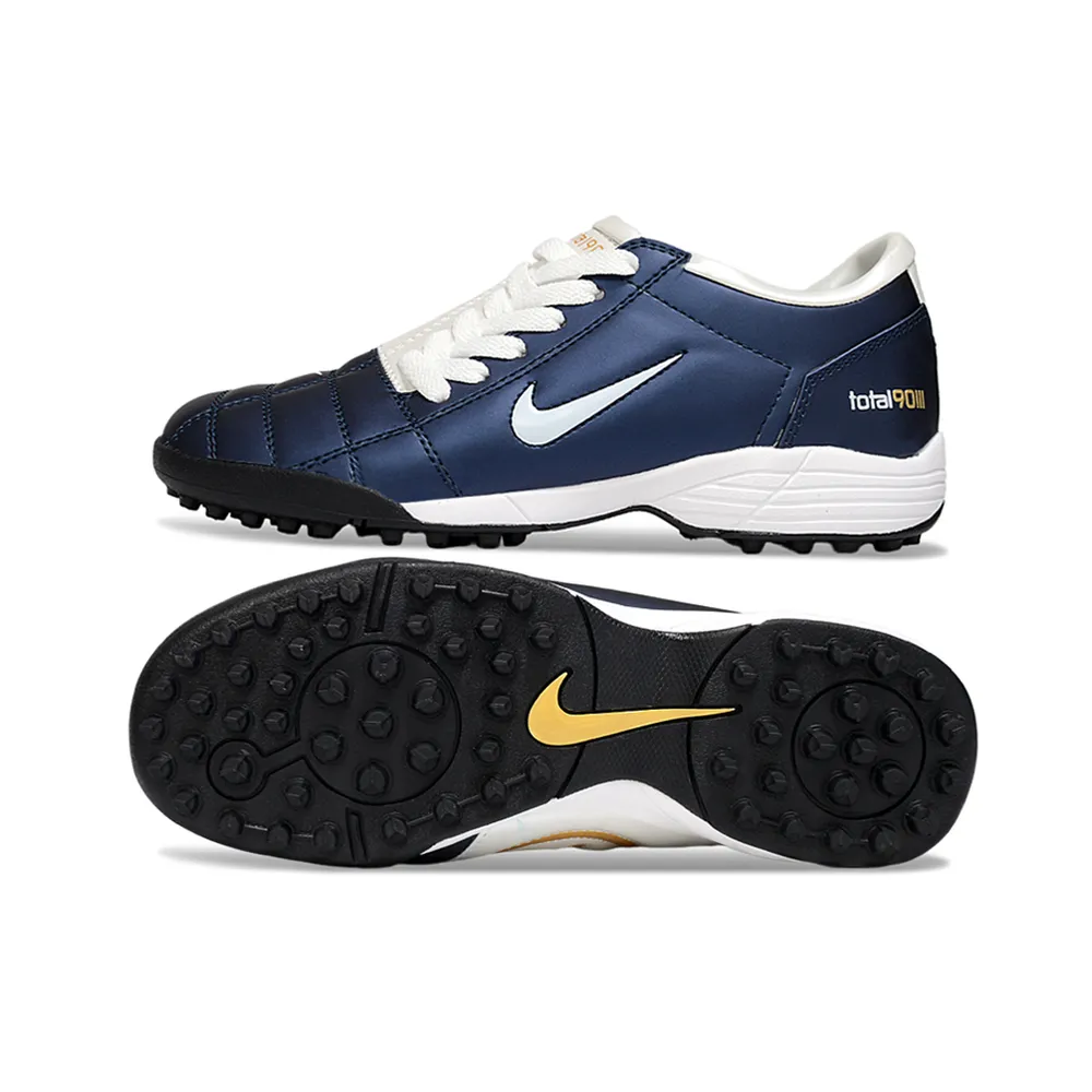 Chuteira Society Nike Total 90 TF Azul e Branco