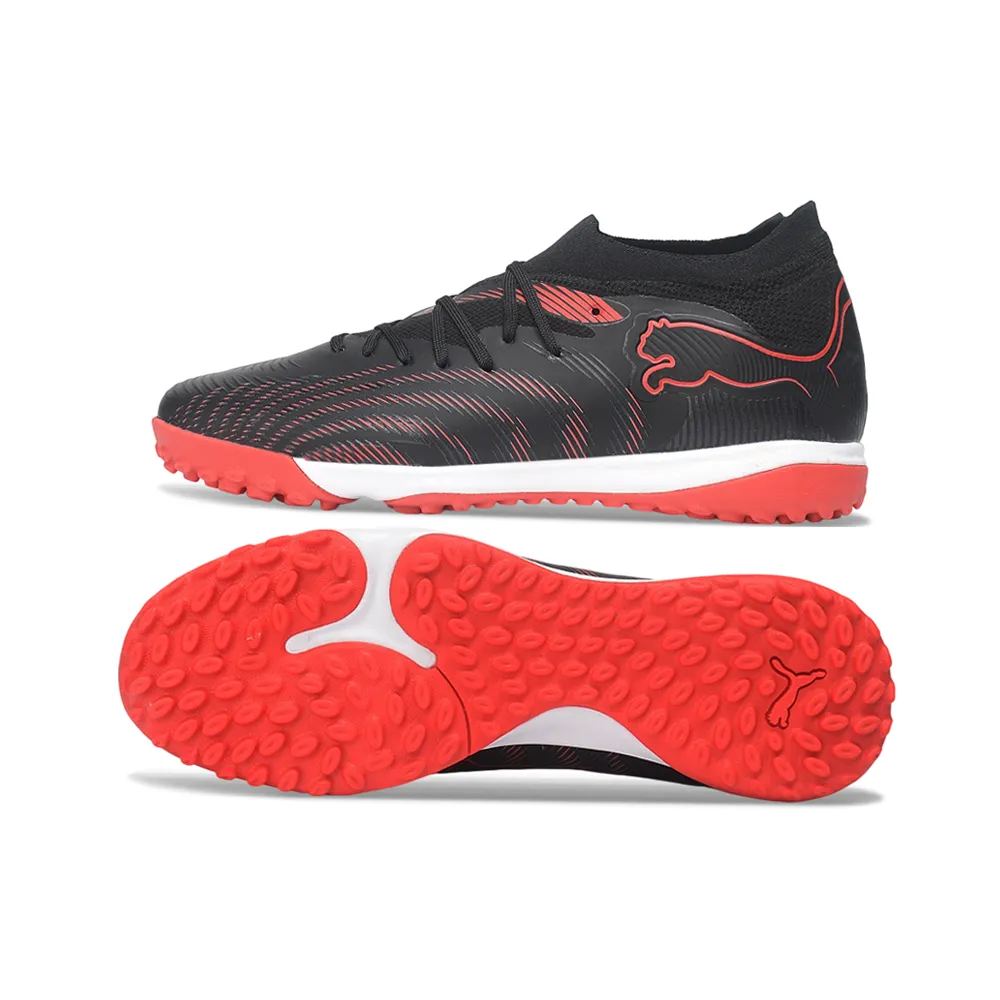 Chuteira Society Puma Future 9 TF Preto e Vermelho