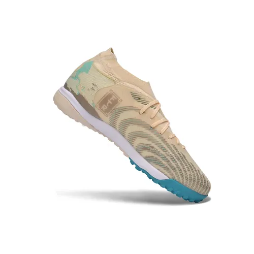 Chuteira Society Puma Future 9 TF Bege e Azul