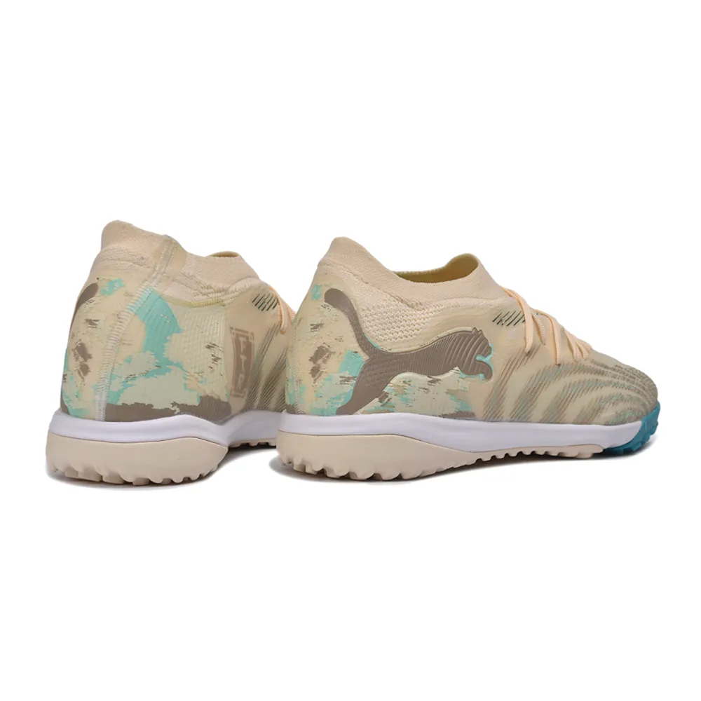 Chuteira Society Puma Future 9 TF Bege e Azul