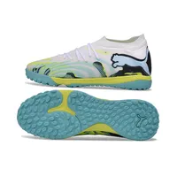 Chuteira Society Puma Future 9 TF Branco, Amarelo e Azul - imagem 6