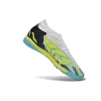 Chuteira Society Puma Future 9 TF Branco, Amarelo e Azul - imagem 2