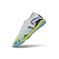 Chuteira Society Puma Future 9 TF Branco, Amarelo e Azul - imagem 3