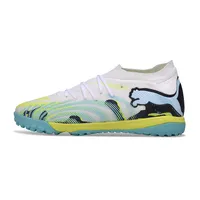 Chuteira Society Puma Future 9 TF Branco, Amarelo e Azul - imagem 1