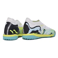 Chuteira Society Puma Future 9 TF Branco, Amarelo e Azul - imagem 5
