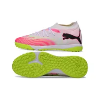 Chuteira Society Puma Future 9 TF Branco, Rosa e Amarelo - imagem 3